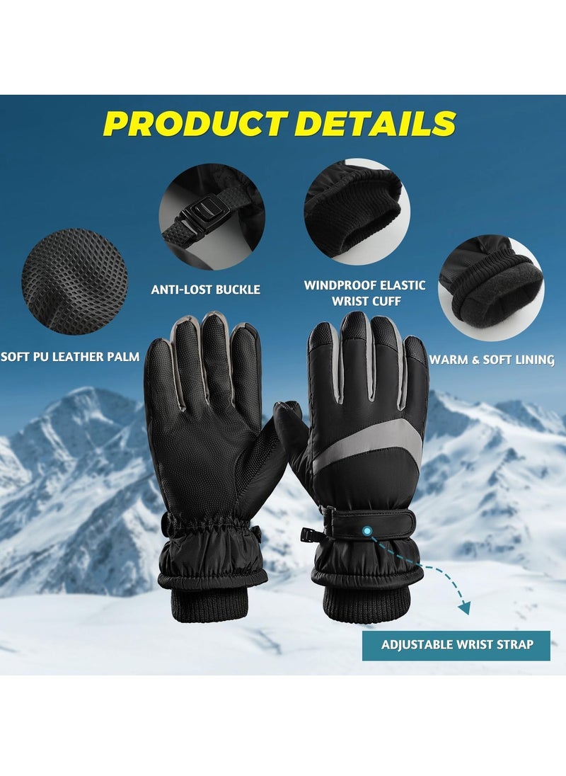 Winter Gloves for Men Women - Wool Fleece Liner Touchscreen Gloves, Thermal Warm Winter Gloves for Cold Weather