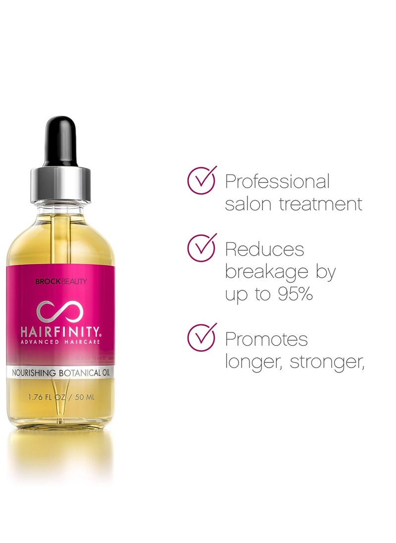 Hairfinity Botanical Hair Oil with Rosemary - Growth Treatment for Dry Damaged Hair and Scalp with Jojoba, Olive, Sweet Almond Oils - Silicone and Sulfate Free 1.76 oz