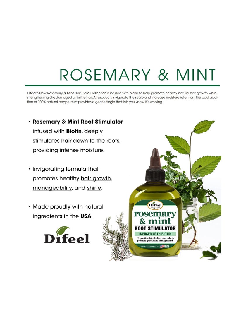 Difeel Rosemary and Mint Root Stimulator Oil with Biotin for Hair Growth, 7.1 oz. - Hair Growth Scalp Treatment