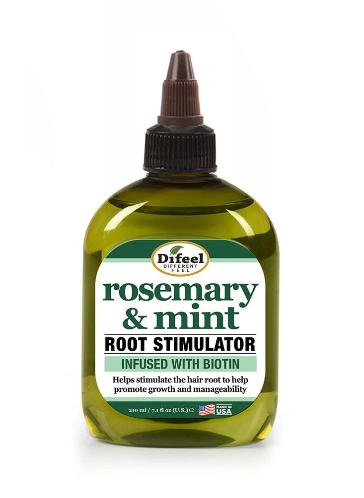 Difeel Rosemary and Mint Root Stimulator Oil with Biotin for Hair Growth, 7.1 oz. - Hair Growth Scalp Treatment