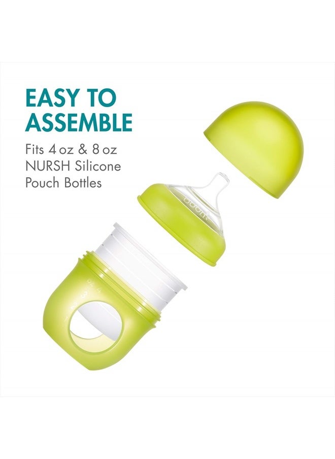 Nursh Silicone Baby Bottle Nipples - Bottle Nipples for Boon Nursh Baby Bottles - Baby Bottle-Feeding Supplies - Fast Flow Baby Bottle Nipples - 3 Count