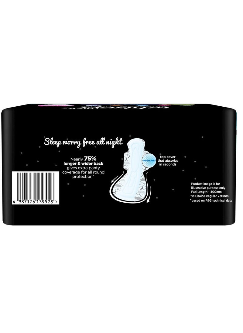 SANITARY PADS, 10 XXXL PADS, UPTO 0% LEAKS ALL NIGHT LONG, FOR HEAVY FLOW, 75% LONGER & WIDER BACK, COMFORTABLE CUSHIONY SOFT WINGS, DISPOSABLE WRAPPER