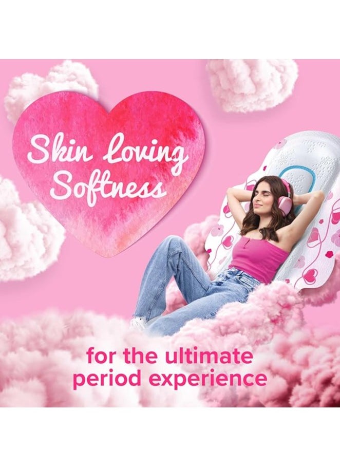 whisper ultra skin love SOFT SANITARY PADS, 30 XL+ PADS, COTTONY SOFT, OUR #1 SOFTNESS, IRRITATION FREE, FOR INTIMATE SKIN, DISPOSABLE WRAPPER