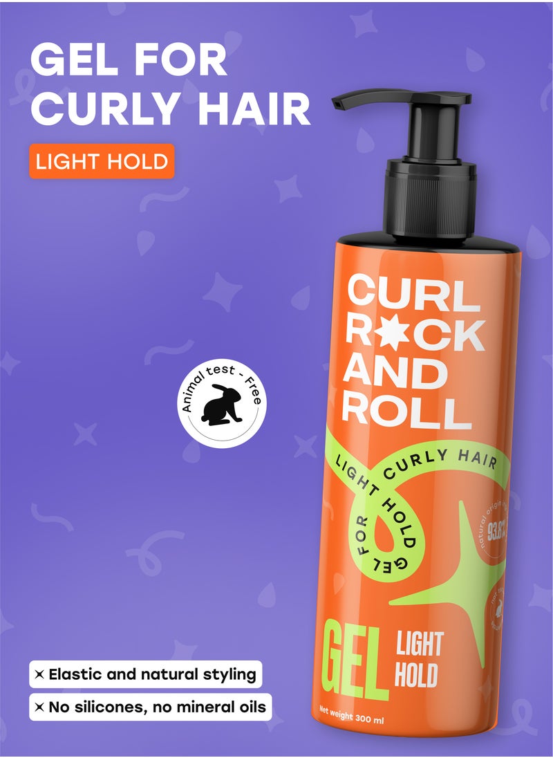 Curl Rock and Roll Hair Styling Gel - Moisturizes and Nourishes - Paraben-Free & Sulfate-Free - Light Hold, 300 ml