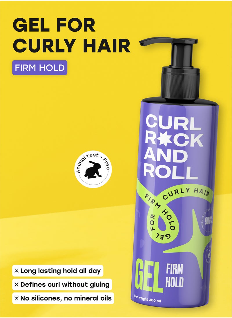 Curl Rock and Roll Hair Styling Gel - Moisturizes and Nourishes - Paraben-Free & Sulfate-Free - Strong Hold, 300 ml