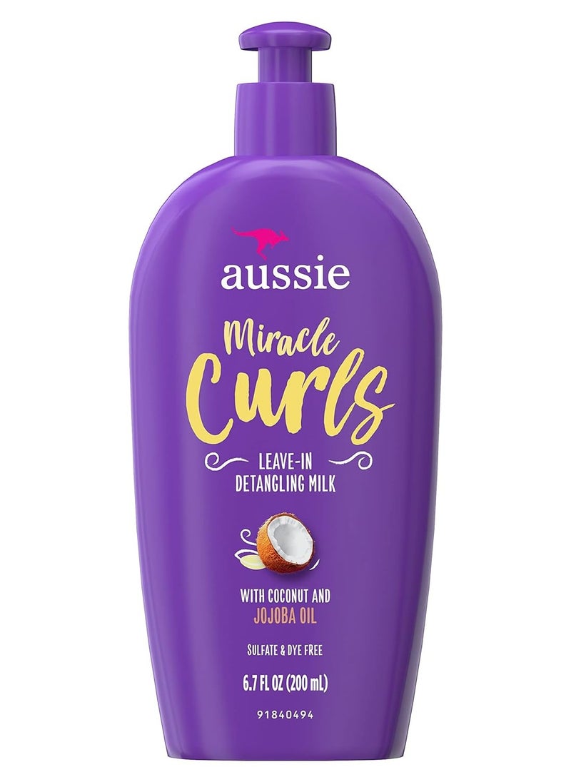 Aussie Miracle Curls with Coconut Oil, Paraben Free Detangling Milk Treatment, 6.7 fl oz