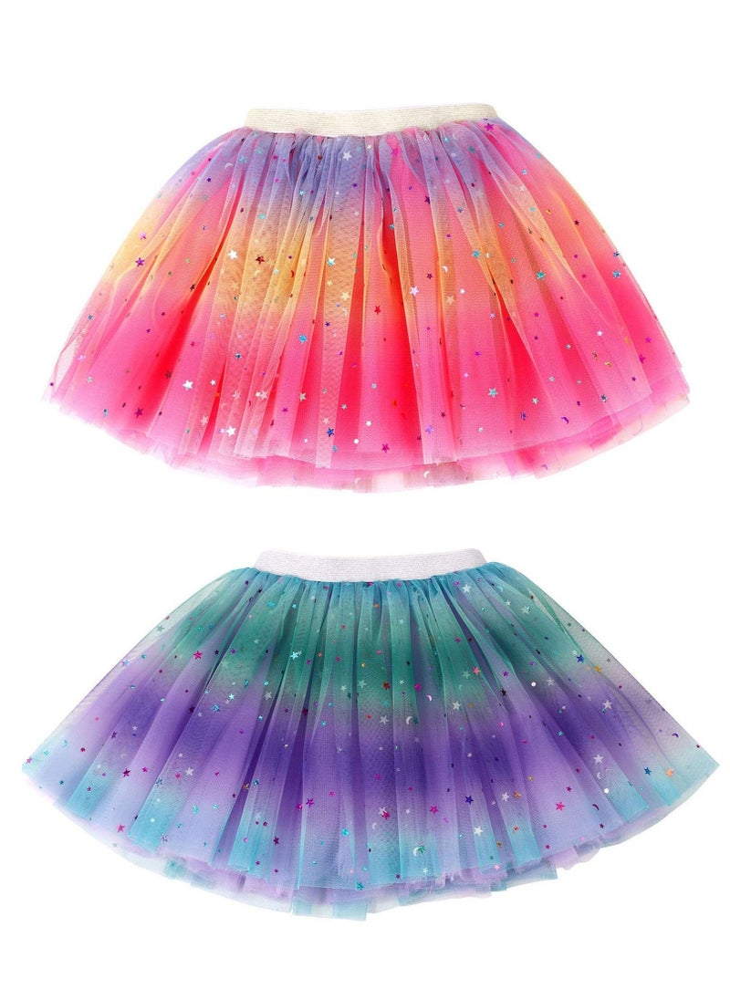 Girls Ballet Tutu Kids Birthday Princess Party Favor Dress Skirt Set 2 PCS 80cm-110cm