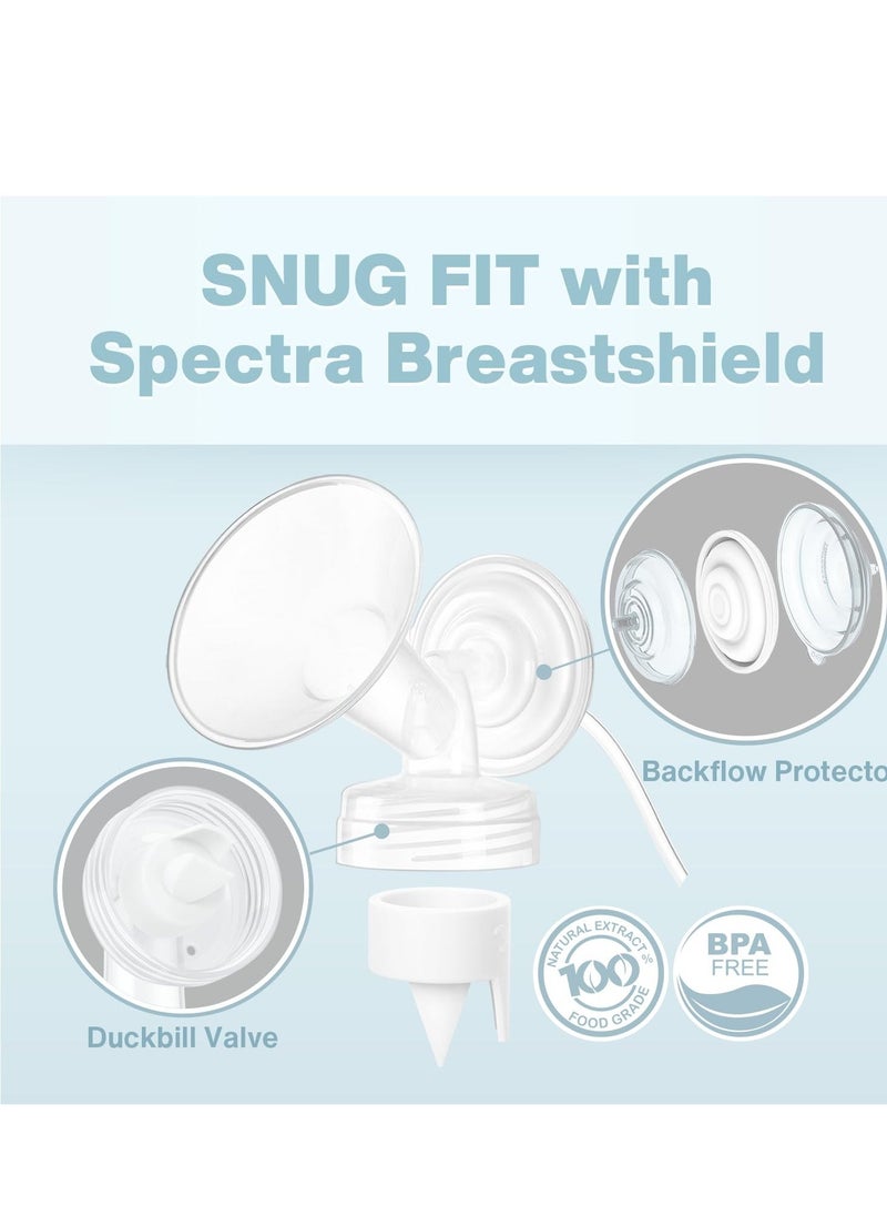 8 Pcs Papablic Duckbill Valves and Backflow Protector - Compatible with Spectra S1, Spectra S2, Spectra 9 Plus Breast Pumps. Not Original Spectra Pump Parts. BPA/DEHP Free