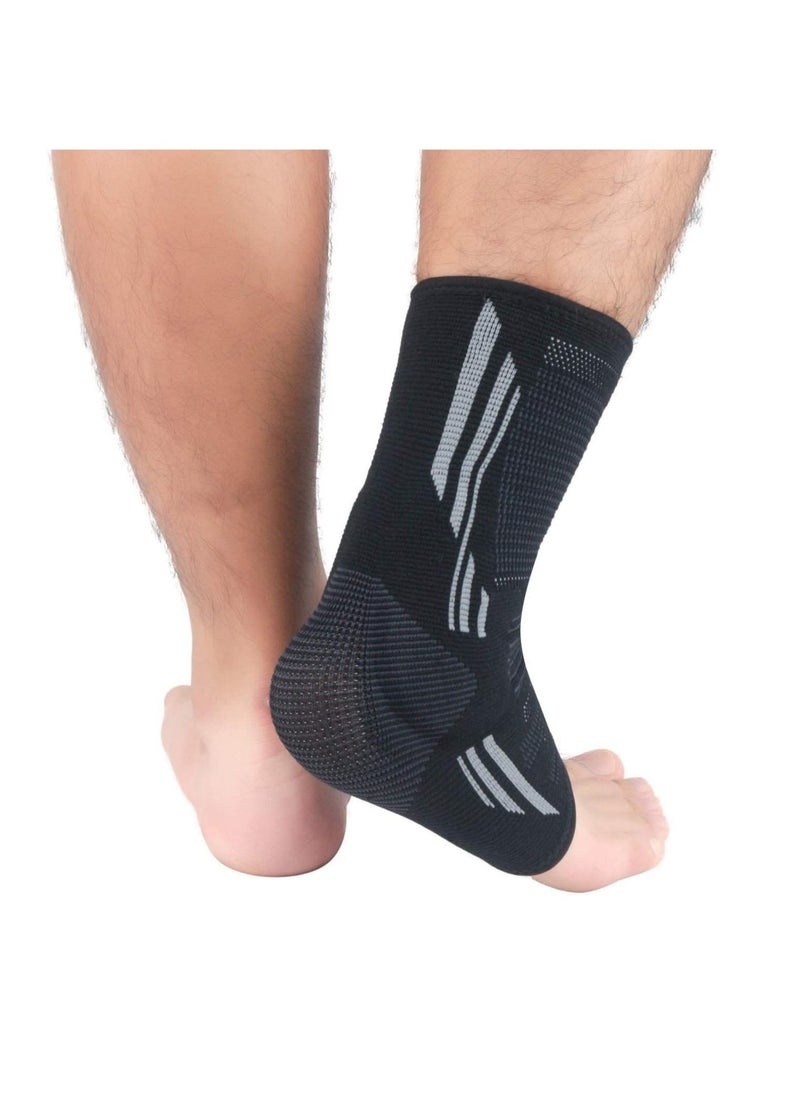 Silicone Ankle Support Sleeve Copper Infused Ankle Brace Effective Relief for Chronic Ankle Tendonitis Plantar Fasciitis Achilles Tendon Pain Prevent Ankle Injuries 1Pair Large