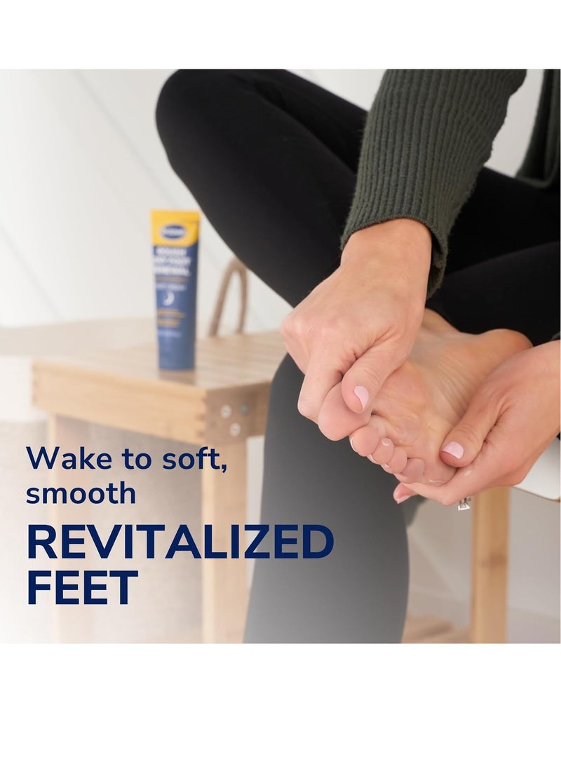 Dr. Scholl's Rough, Dry Foot Renewal Ultra Overnight Treatment with Overnight Foot Cream 3oz with Aloe, Coconut Oil & Urea and Heel Sleeve Socks, Deeply Moisturize & Soften Feet, Dermatologist Tested