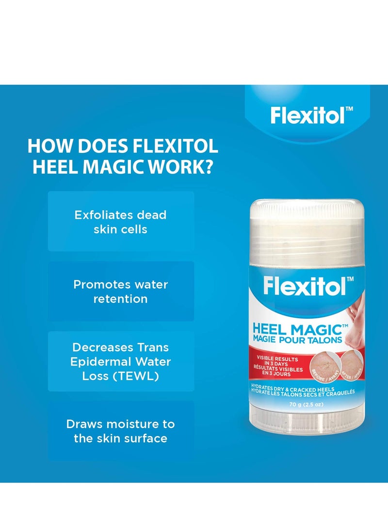 Flexitol Heel Magic For Dry Skin or Rough Heels with Shea Butter & Vitamin E, 2.5 Ounce