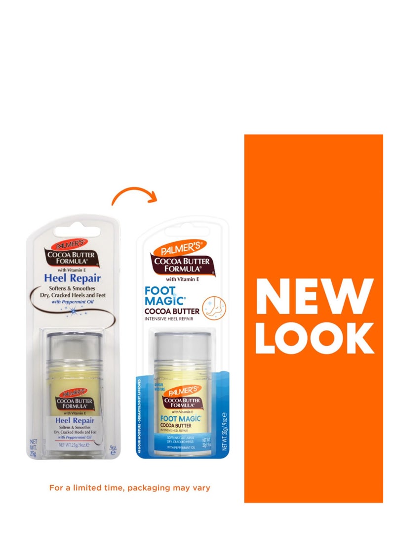 Palmer's Cocoa Butter Formula Heel Repair, Foot Balm Stick for Cracked Heels & Feet, No-Mess Stick Applicator, 0.9 Ounce
