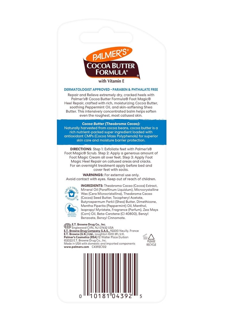 Palmer's Cocoa Butter Formula Heel Repair, Foot Balm Stick for Cracked Heels & Feet, No-Mess Stick Applicator, 0.9 Ounce