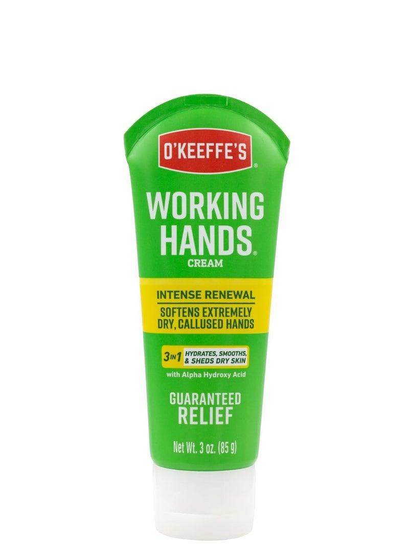 O'Keeffe's Working Hands Intense Renewal Hand Cream, 3oz Tube (Pack of 1) - Softens and Smooths Extremely Dry, Callused Hands