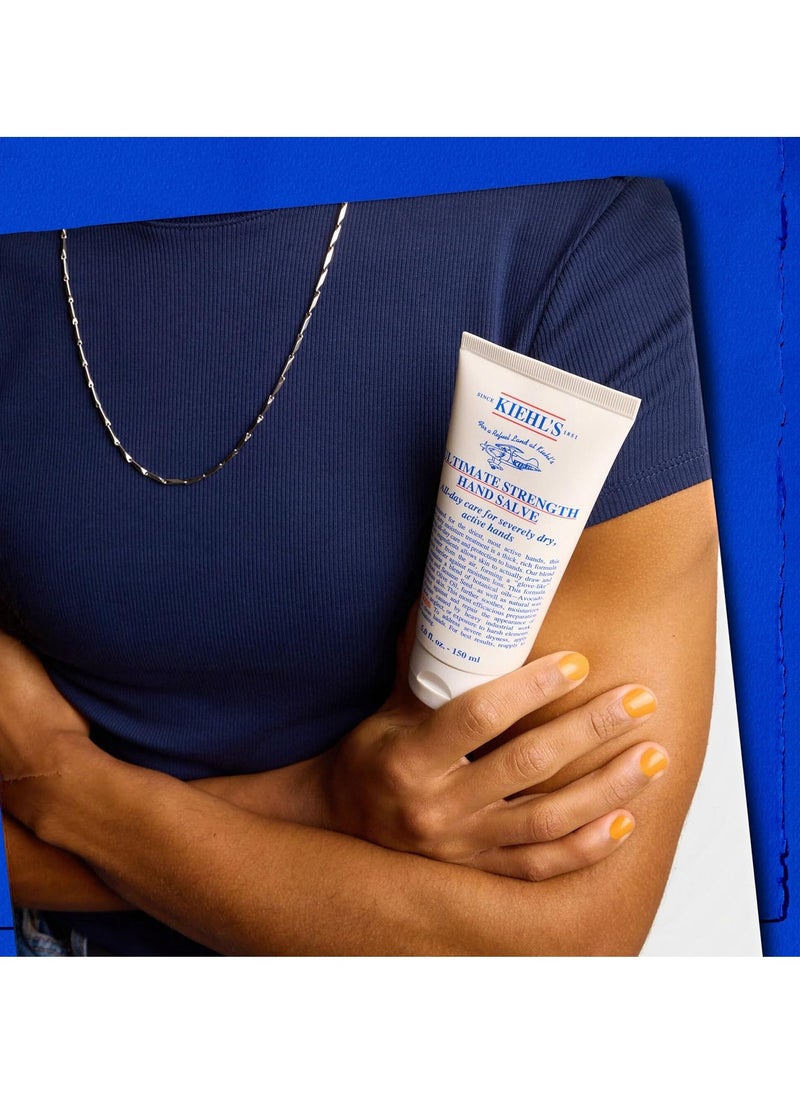 Kiehl's Ultimate Strength Hand Salve, Deeply Hydrating Hand Lotion, Thick and Rich Formula for Intense Moisture and Conditioning, Protects and Repairs Dry Hands, Paraben and Gluten Free