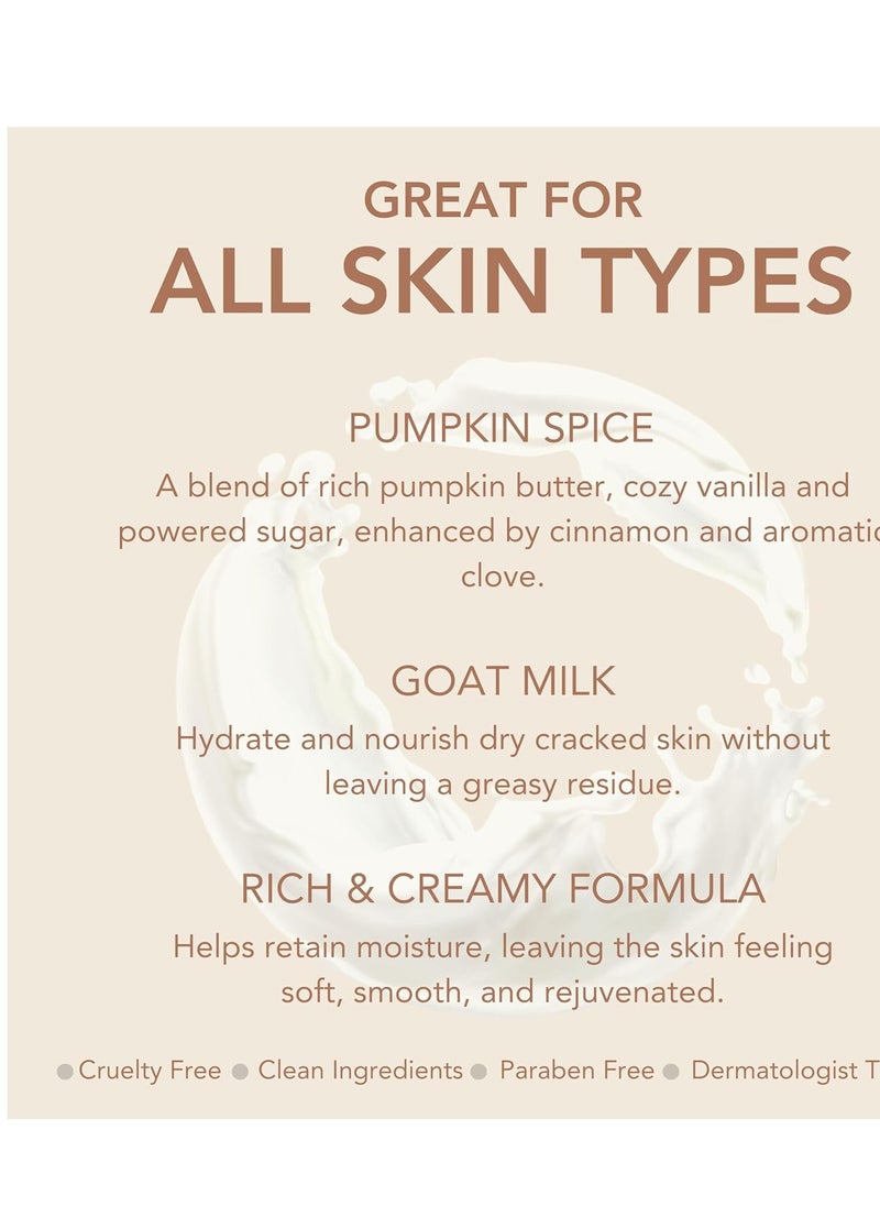 Dionis Goat Milk Skincare 3.3 oz Caramel Pumpkin Spice Scented Hand & Body Cream - Travel Size Hand Lotion For Hydrating & Moisturizing Dry Skin, Good For All Skin Type