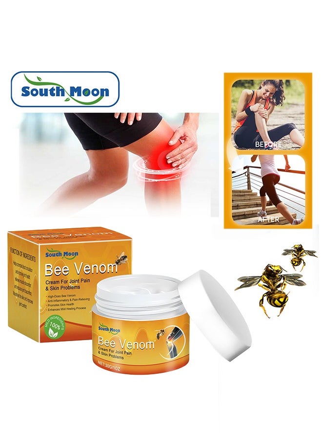 Bee Venom Cream For Joint & Skin Problems - Arthritis Ultra Strength Joint Relief Cream Relieve Joint Muscle Pain, Muscle Pain, Leg Swelling, Body Massage and Care Cream 30g