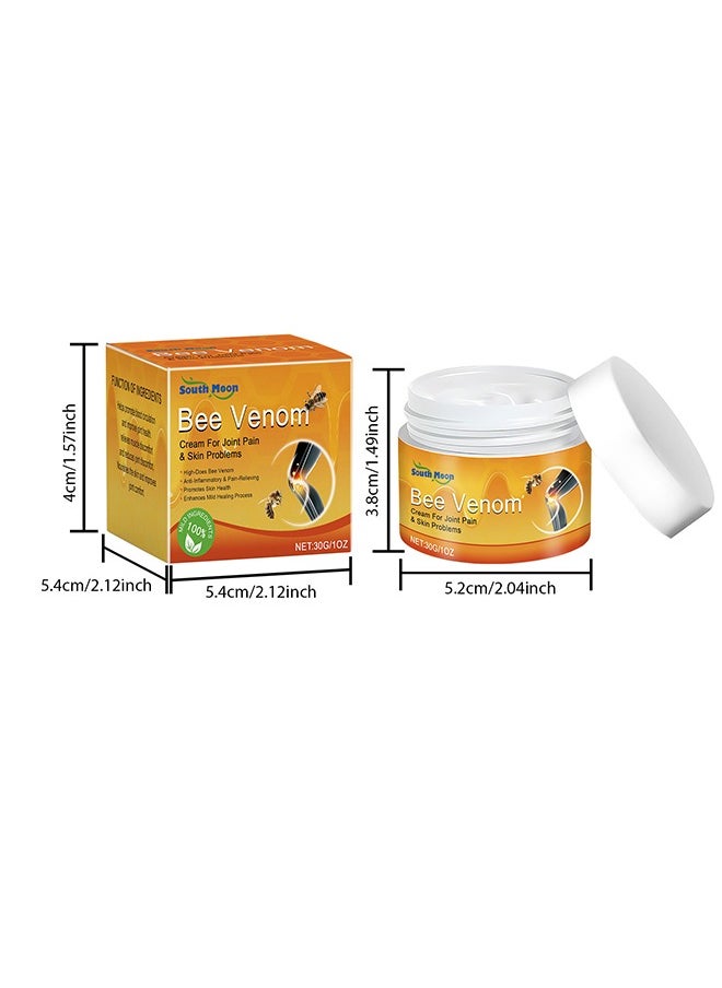 Bee Venom Cream For Joint & Skin Problems - Arthritis Ultra Strength Joint Relief Cream Relieve Joint Muscle Pain, Muscle Pain, Leg Swelling, Body Massage and Care Cream 30g