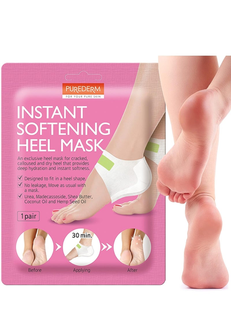 Purederm Instant Softening Heel mask (1 Pair) – Heel mask Provides deep Hydration and Instant Softness