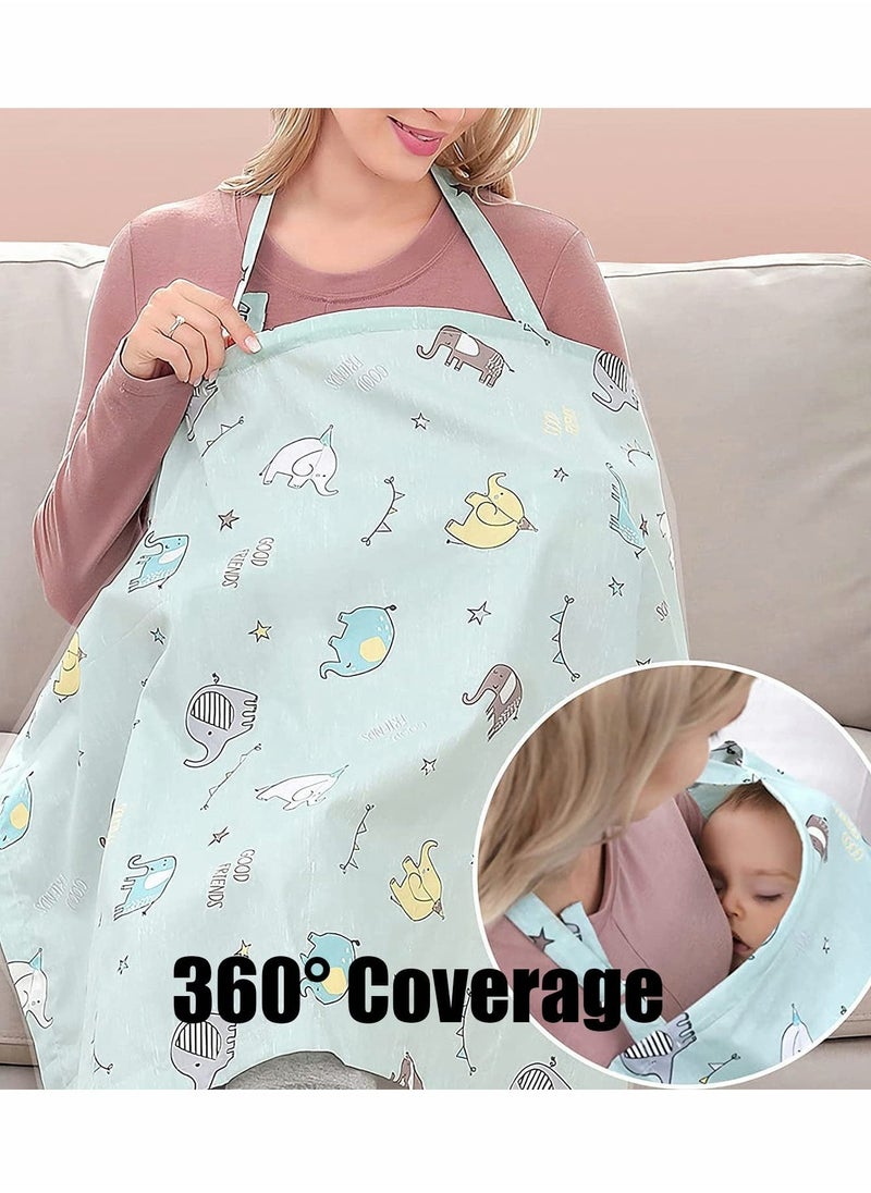 Large Cotton Nursing Cover for Breastfeeding, 360° Full Coverage, Safe and Comfortable