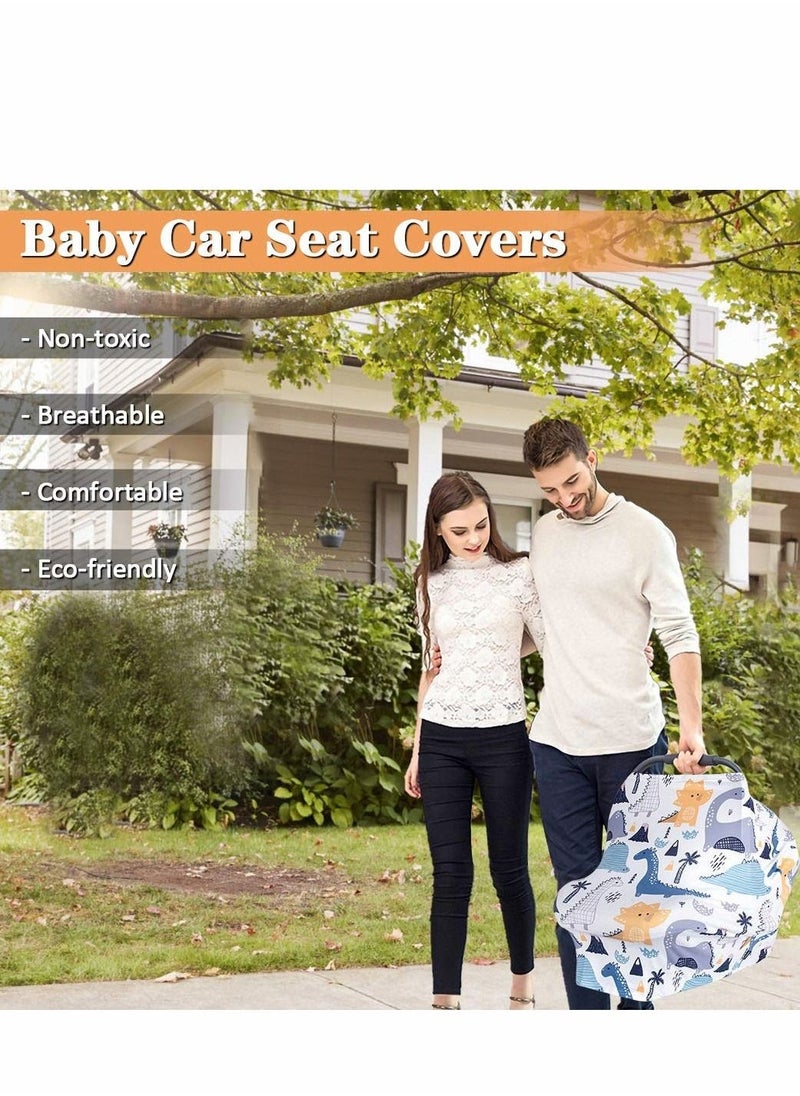 Baby Car Seat Cover, Nursing Cover for Breastfeeding, Carseat Canopy Boys and Girls, Infant Stroller 360° Full Privacy Breastfeeding Coverage, Shower Gifts