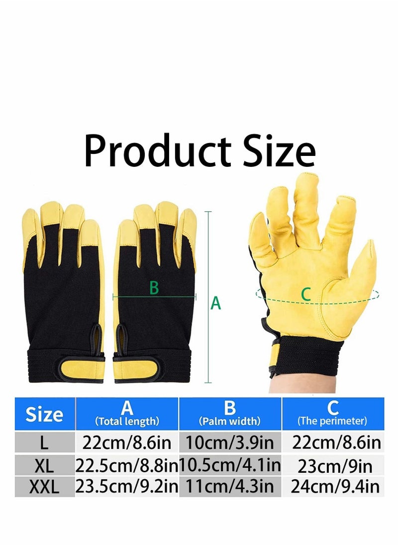 Work Gloves Men Women, Utility Light Duty for Gardening Warehouse Job Home Improvement Car Repair, Yellow