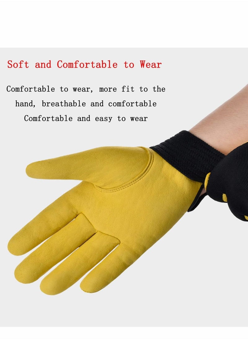 Work Gloves Men Women, Utility Light Duty for Gardening Warehouse Job Home Improvement Car Repair, Yellow