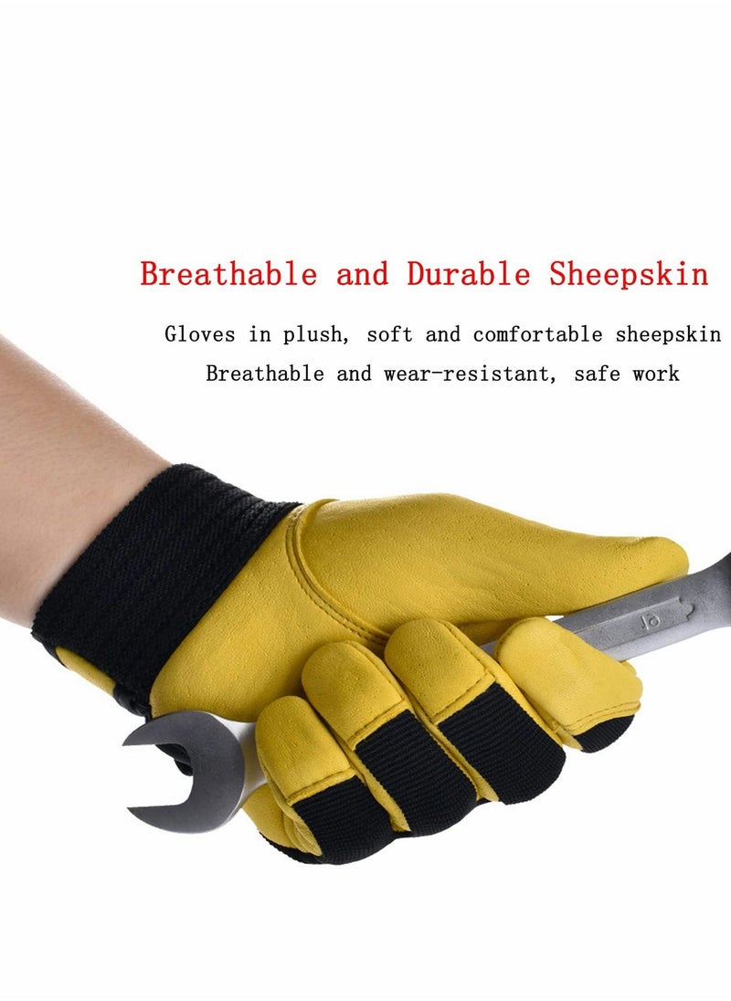 Work Gloves Men Women, Utility Light Duty for Gardening Warehouse Job Home Improvement Car Repair, Yellow