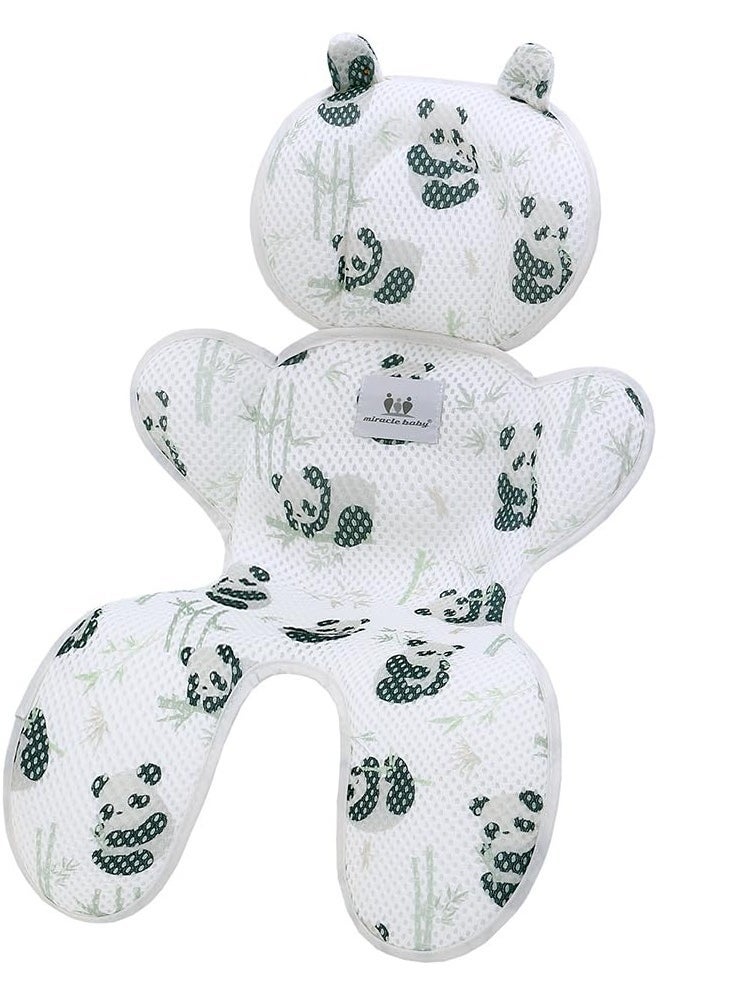 Comfortable Baby Stroller Seat Liner with 3D Mesh Design, Breathable Panda Bamboo Cushion for Infants