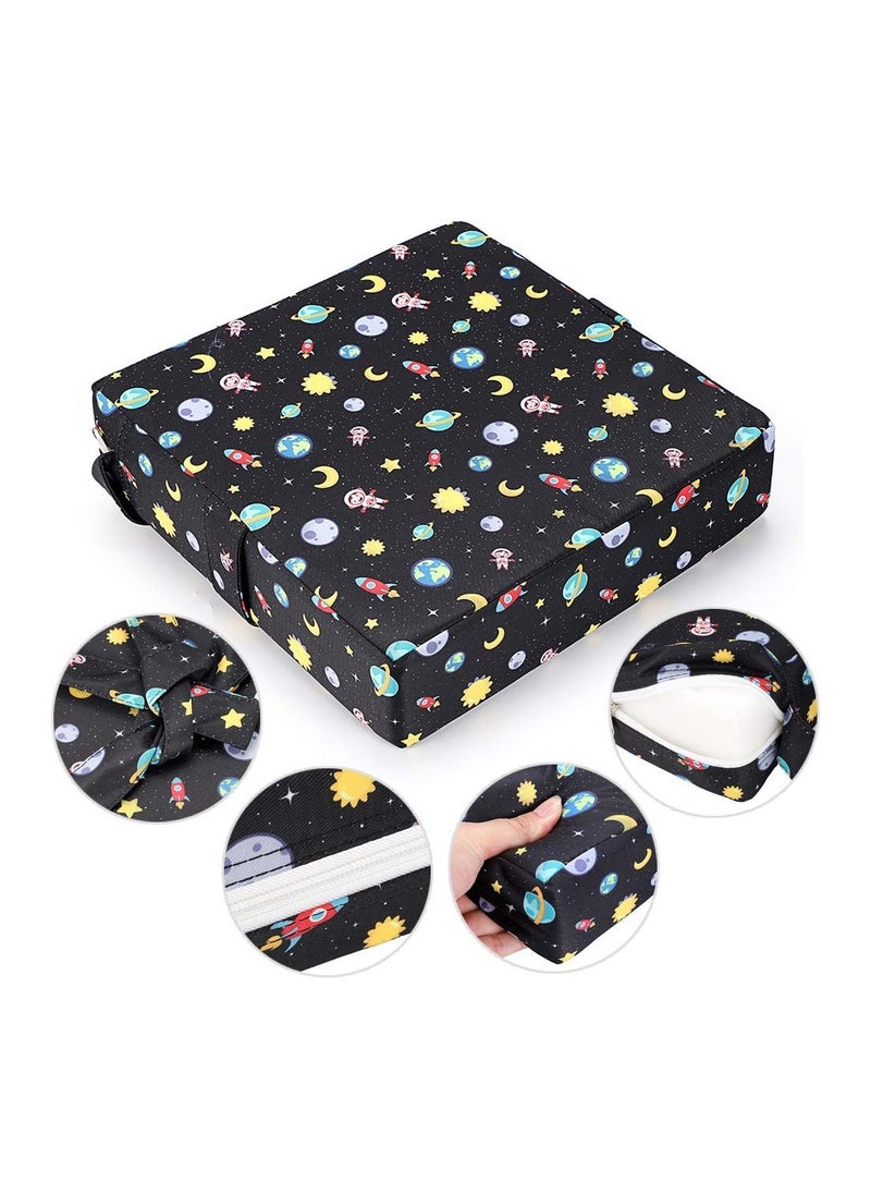 Chair Increasing Cushion Baby Toddler Kids Infant Portable Dismountable Highchair Booster Seat Cushion Washable Thick Chair Seat Cloth Straps Starry Sky