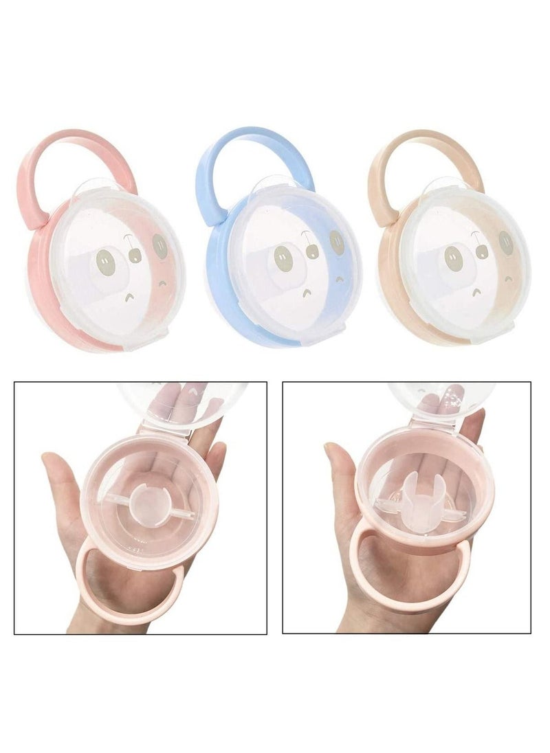 3 Pieces Baby Dummy Case, Travel Soother Box Pacifier Holder Storage Container for Infant Toddler Dust Boxes