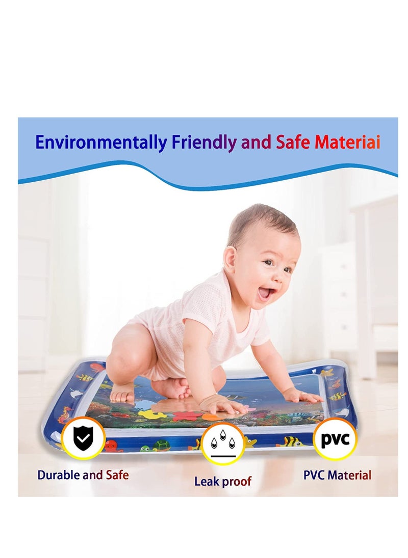 Inflatable Tummy Time Water Mat Baby Sensory Toys Water Play Mat for Baby Early Development Inflatable Water Mat Baby Playmat Sensory Tummy Time Mat for 0-12 Months Activity Toys Mermaid