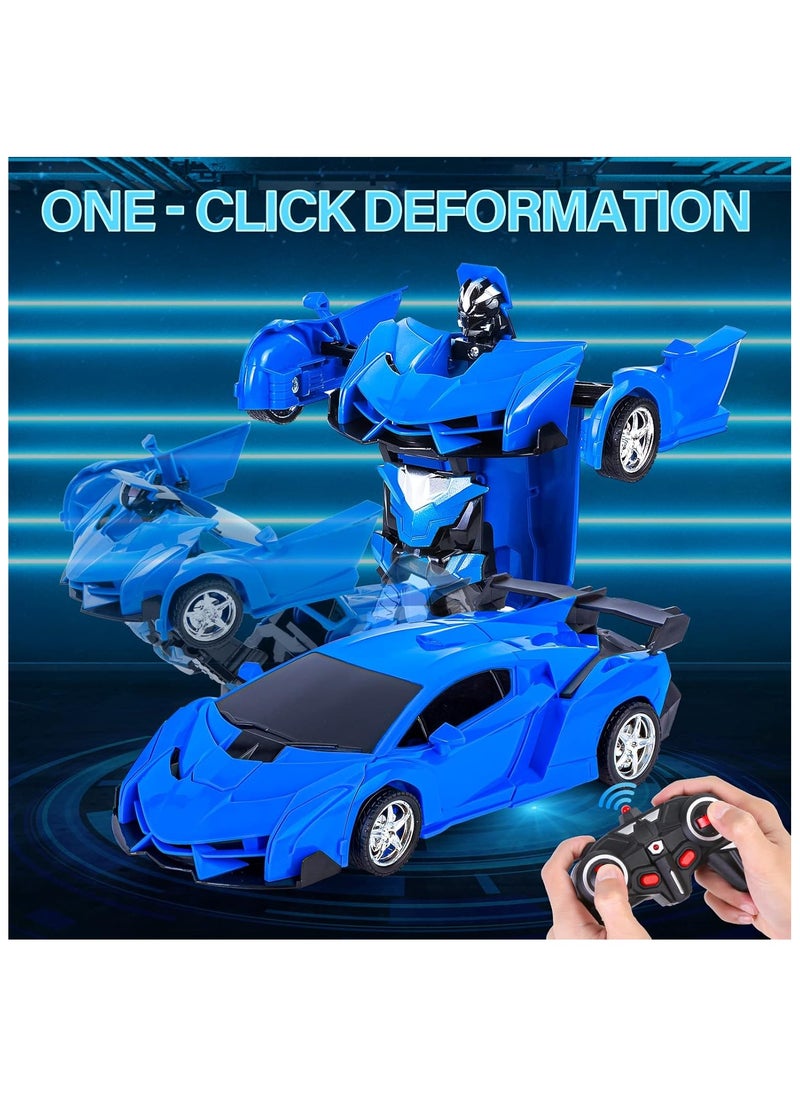 Remote Control Toys for Kids,Birthday for 5-12 Year Old Hobby Rc Robot Car Toy 2 1 Deformation Car Transformer Toy for 6-10 Year Old Racing Cars for Boys Girls 1 18 Scale Cars Blue