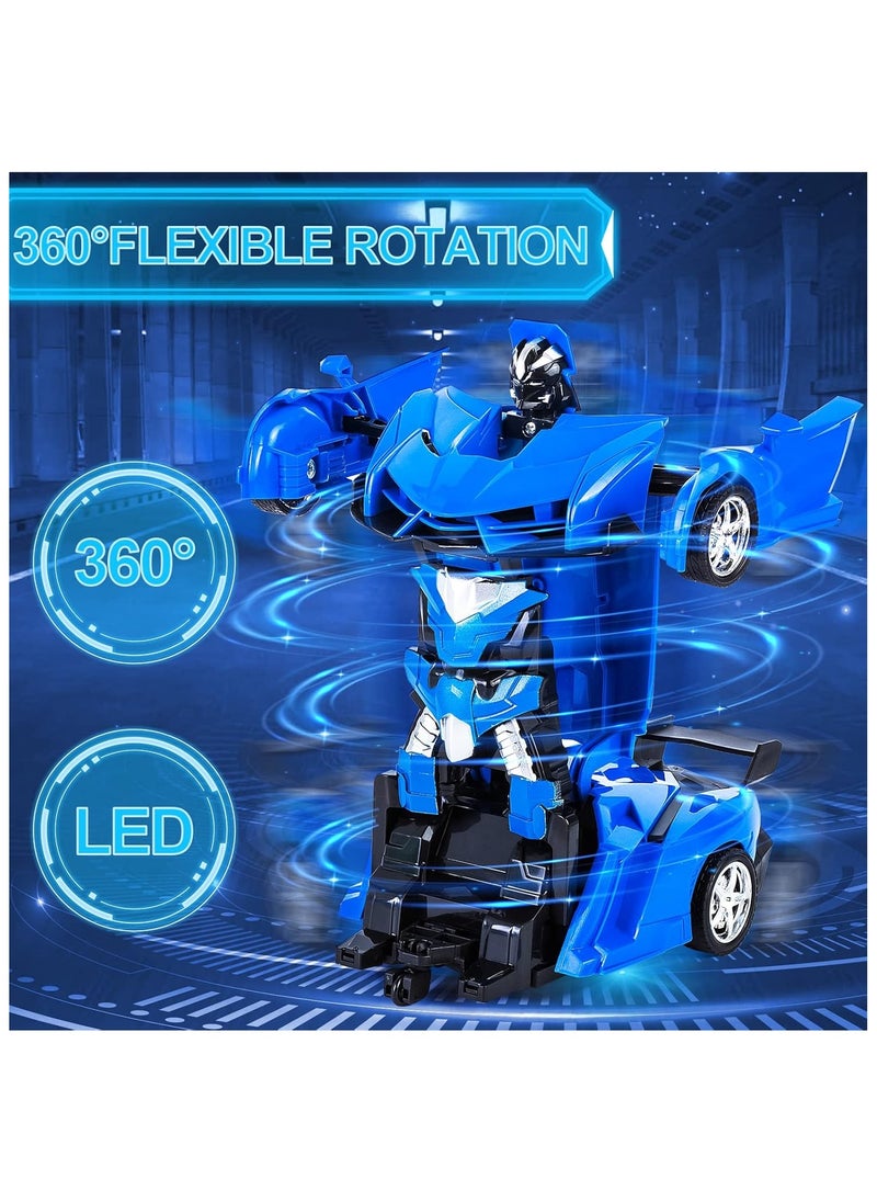 Remote Control Toys for Kids,Birthday for 5-12 Year Old Hobby Rc Robot Car Toy 2 1 Deformation Car Transformer Toy for 6-10 Year Old Racing Cars for Boys Girls 1 18 Scale Cars Blue