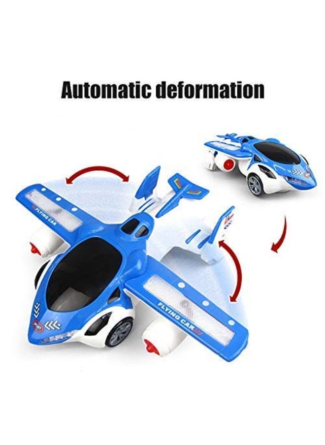 3D Flying Toy Car – 360 Degree Rotation, Wing Opening with Sound & Light Effects | Plastic Toy Car for Kids/Boys, Multicolor (1 Pc)