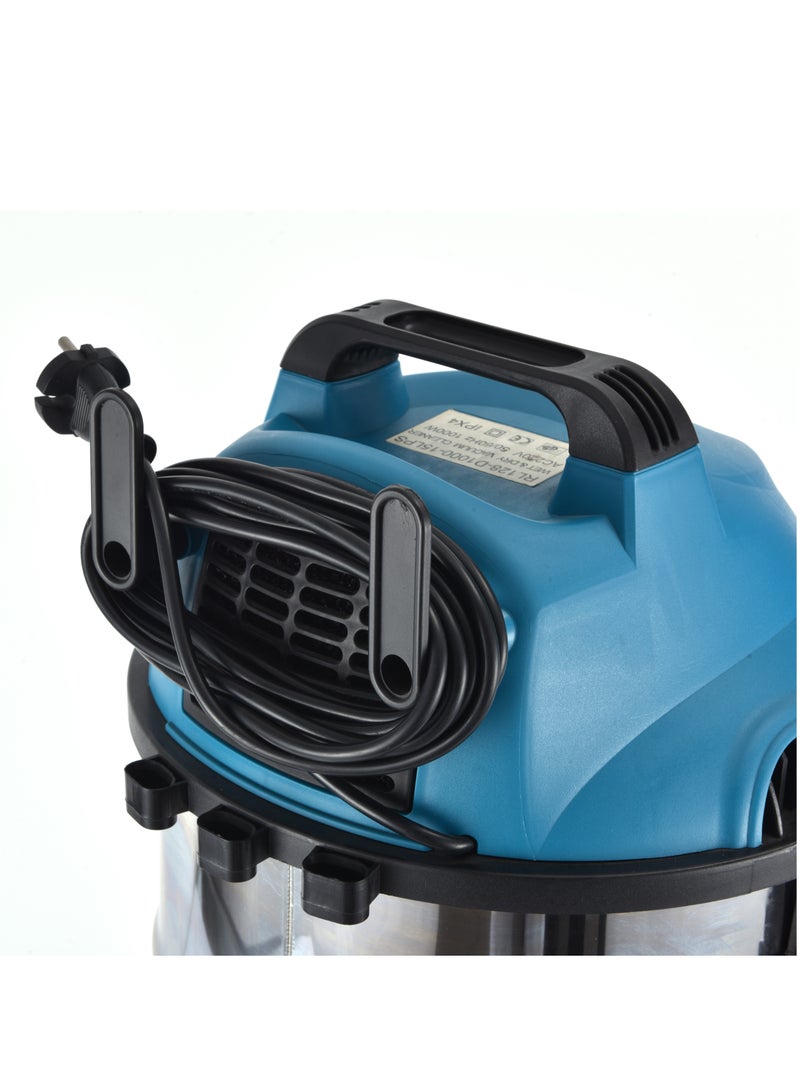 30L Wet & Dry Vacuum Cleaner - Multi Stage Filtration |  Strong Suction with Blow Function | Low Noise with Overheat Protection | Vacuum for Home/Office Use 30 L 1600 W SVC-9030D Silver