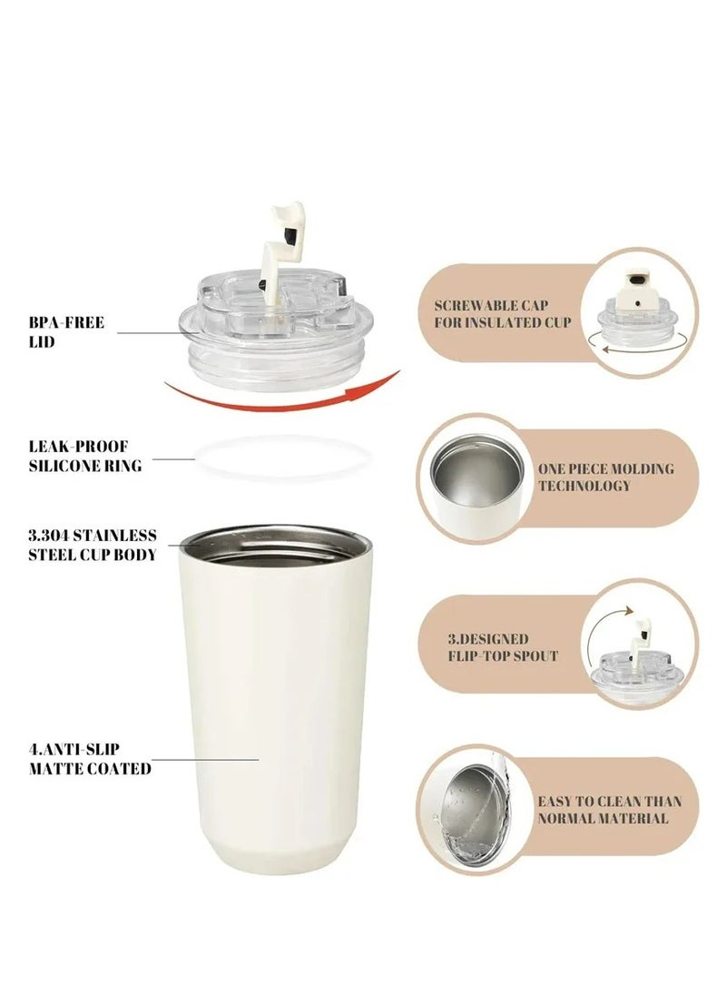 320ML Beverage Cup Travel Portable Car Drinking Cup Stainless Steel Vacuum Leak proof 320ML Coffee Thermos（Grey）