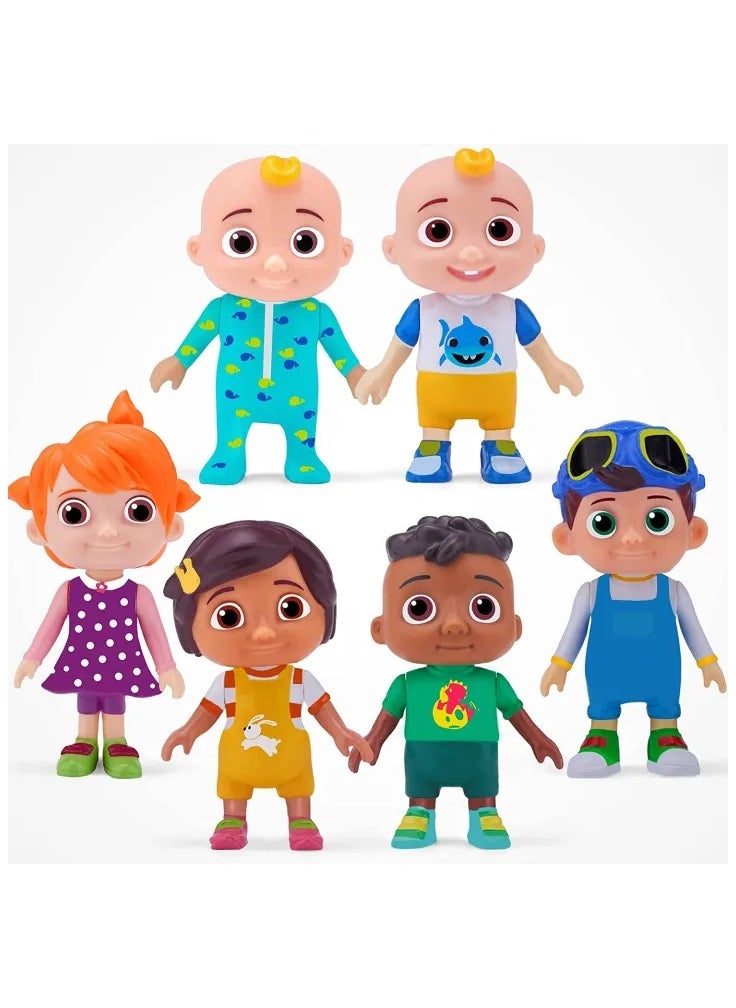 Cocomelon Character Friends & Family 6-Pack 6 Inch Figures Set for Babies and Toddlers Educational & Fun Toys