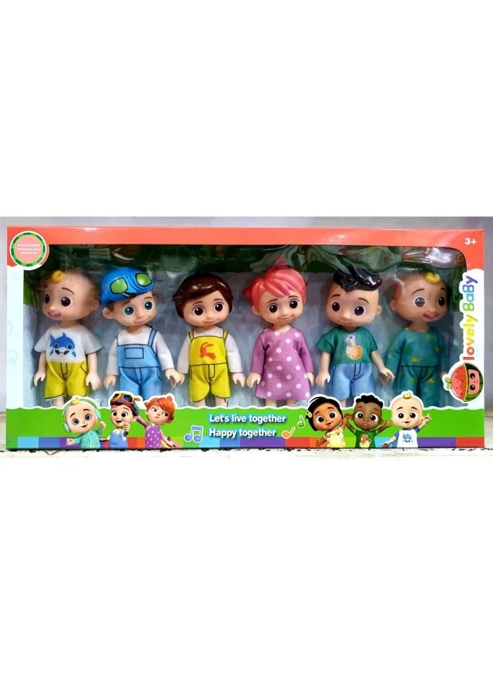 Cocomelon Character Friends & Family 6-Pack 6 Inch Figures Set for Babies and Toddlers Educational & Fun Toys