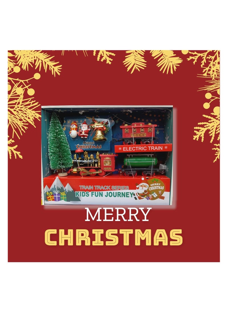 Christmas Train Set - Toy Train Set with Lights and Sounds, Round Railway Tracks for Under / Around The Christmas Tree Gift for Kids Children