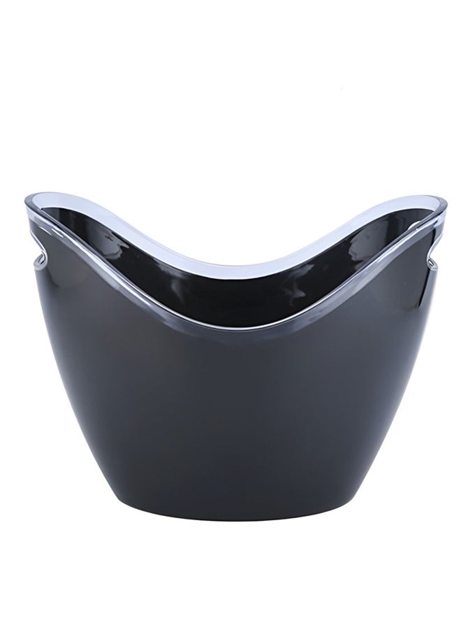 Ice Bucket Wine Bucket,8L Wine Bucket Chiller for Parties, Acrylic Cooler Bucket for Champagne Wine Drinks Beer,Beverage Tub,Ice Tub,Bar Supplies（Black）