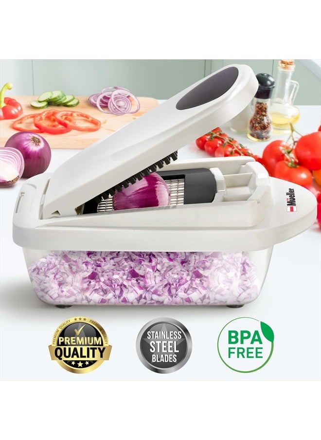 Pro-Series 10-in-1, 8 Blade Vegetable Chopper, Onion Mincer, Cutter, Dicer, Egg Slicer with Container, French Fry Cutter, Potato Slicer, Home Essentials & Kitchen Gadgets, Salad Chopper