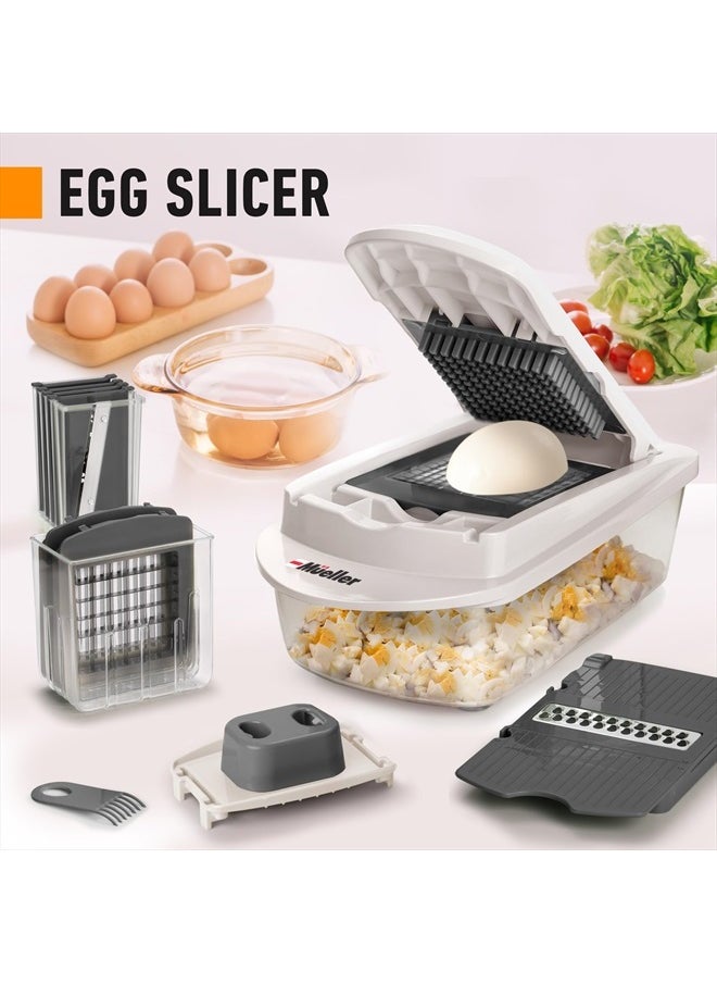 Pro-Series 10-in-1, 8 Blade Vegetable Chopper, Onion Mincer, Cutter, Dicer, Egg Slicer with Container, French Fry Cutter, Potato Slicer, Home Essentials & Kitchen Gadgets, Salad Chopper