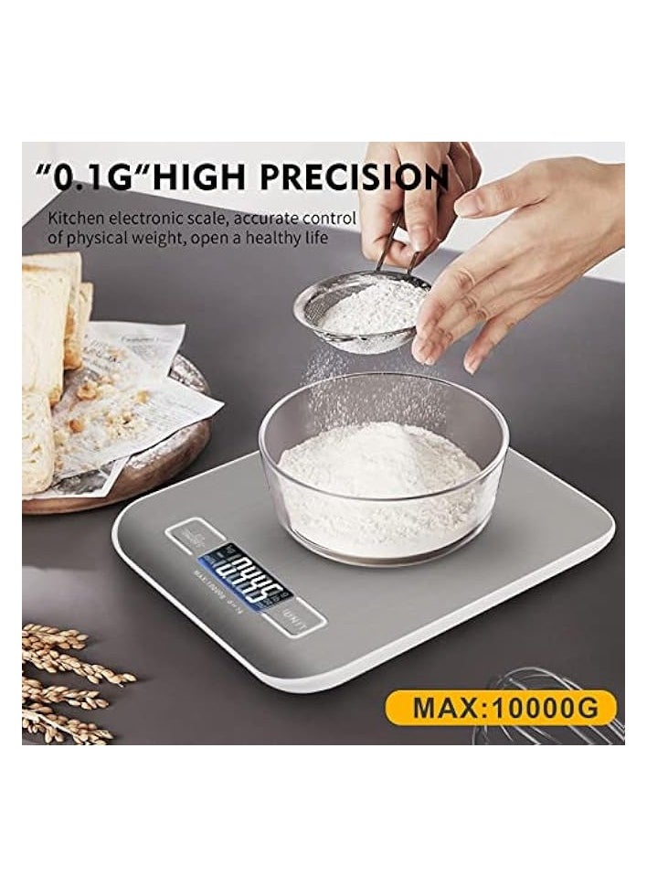 Kitchen Scale, Multifunction Digital Food Scale for Baking, Cooking and Dieting, Kitchen Scale With LCD Display Stainless Steel Platform