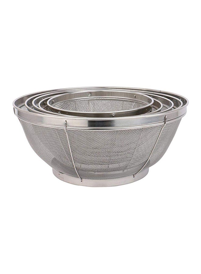 5-Piece Fruit Basket Strainer Silver