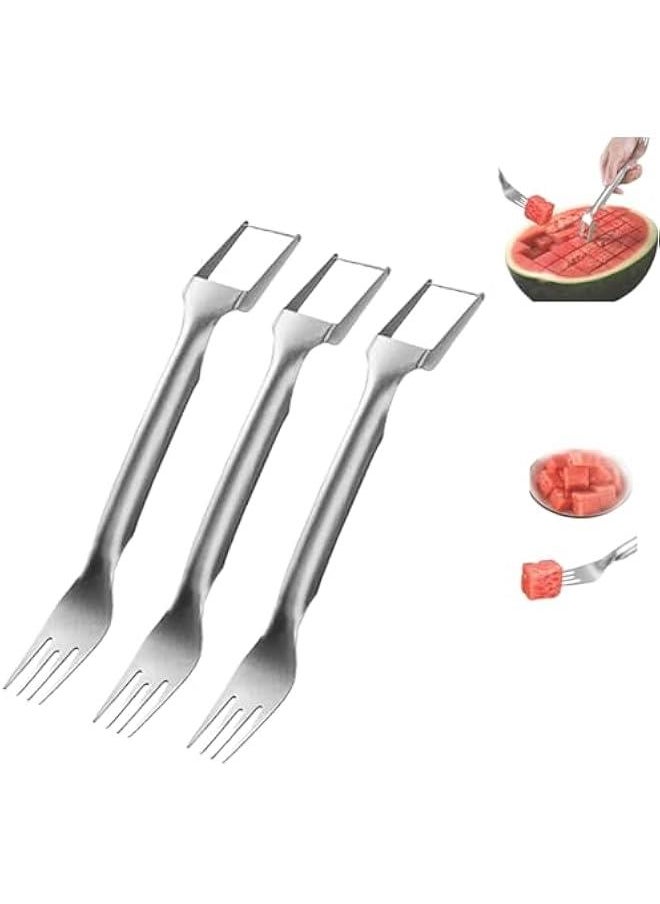 2-In-1 Stainless Steel Fruit Cutter,Watermelon Cutter,Watermelon Cutter Tool,Watermelon Slicer,Fruit Cutter,Stainless Steel Fruit Cutter Watermelon (3PCS)
