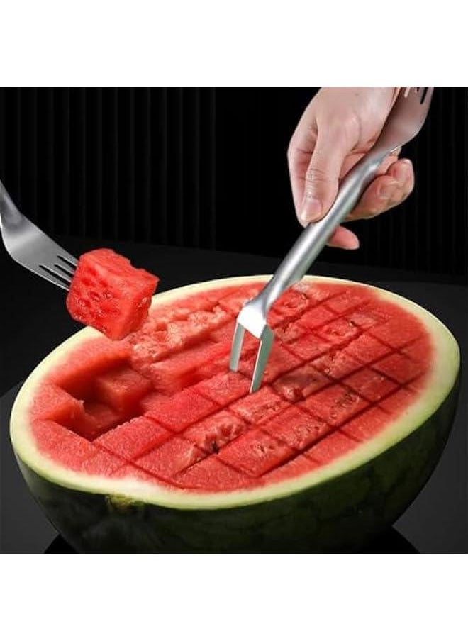 2-In-1 Stainless Steel Fruit Cutter,Watermelon Cutter,Watermelon Cutter Tool,Watermelon Slicer,Fruit Cutter,Stainless Steel Fruit Cutter Watermelon (3PCS)