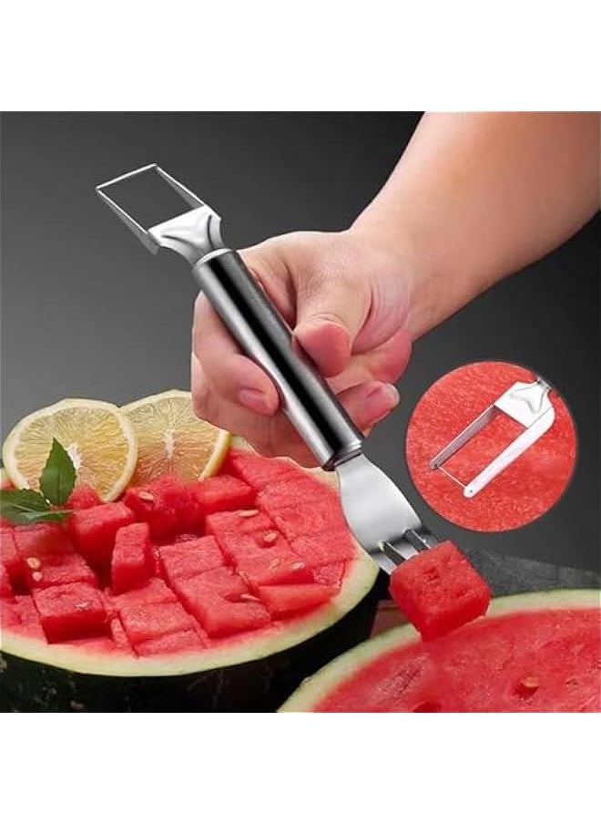 2-In-1 Stainless Steel Fruit Cutter,Watermelon Cutter,Watermelon Cutter Tool,Watermelon Slicer,Fruit Cutter,Stainless Steel Fruit Cutter Watermelon (3PCS)