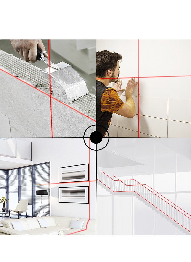 Laser Level Self-Leveling 2 Lines Red Professional Horizontal and Vertical Cross Line Leveling Laser Level Kit with Selectable Laser Lines and Vertical Beam Spread