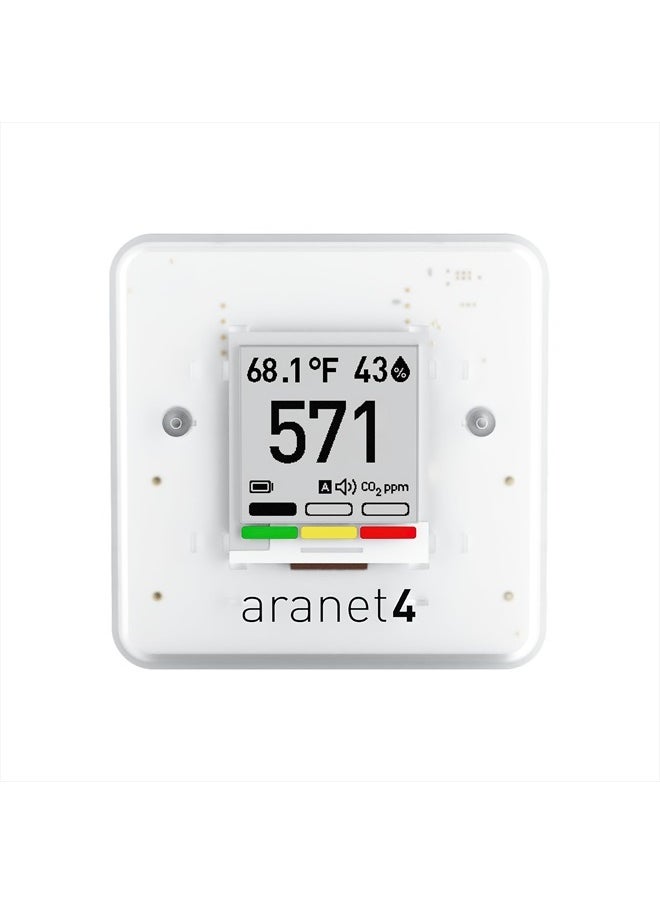 Aranet4 Home: Wireless Indoor Air Quality Monitor for Office or School (CO2, Temperature, Humidity and More) Portable, Battery Powered, E-Ink Screen, App for Configuration & Data History